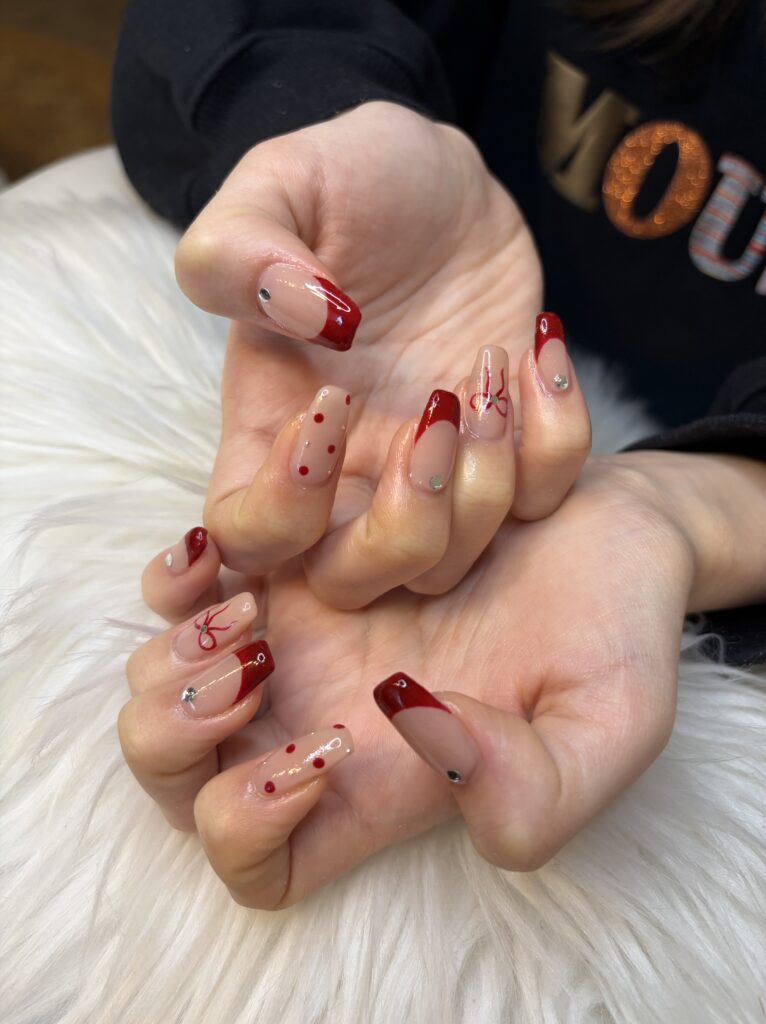 リボン×ドット